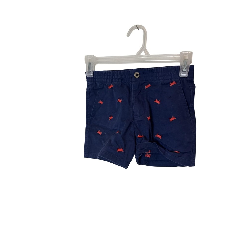 Polo Ralph‎ Lauren Shorts Boys 6 Blue Twill Chino Crab Embroidered Elastic Waist